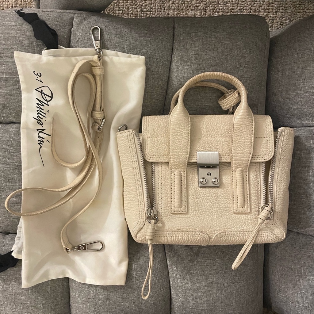 3.1 Phillip Lim Cream & Silver Mini Pashli Satchel